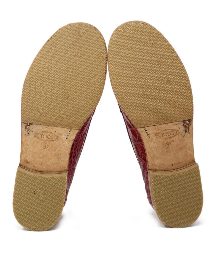 Tod's Fuchsia Crocodile Leather Loafers sz 7 - Michael's Consignment NYC