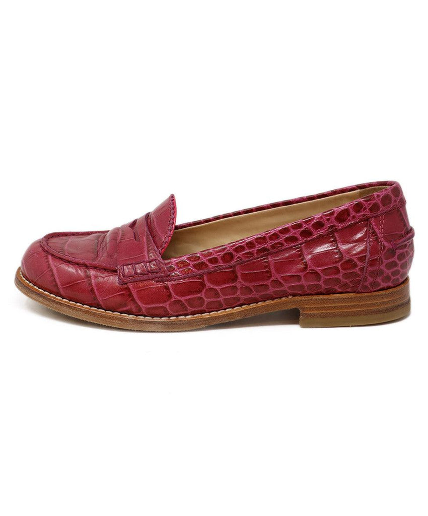 Tod's Fuchsia Crocodile Leather Loafers sz 7 - Michael's Consignment NYC