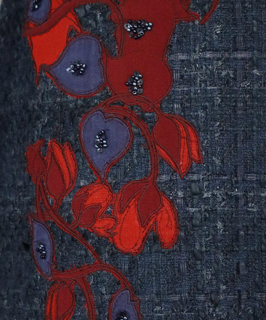 Tory Burch Navy & Red Beaded Coat sz 4 - Michael's Consignment NYC