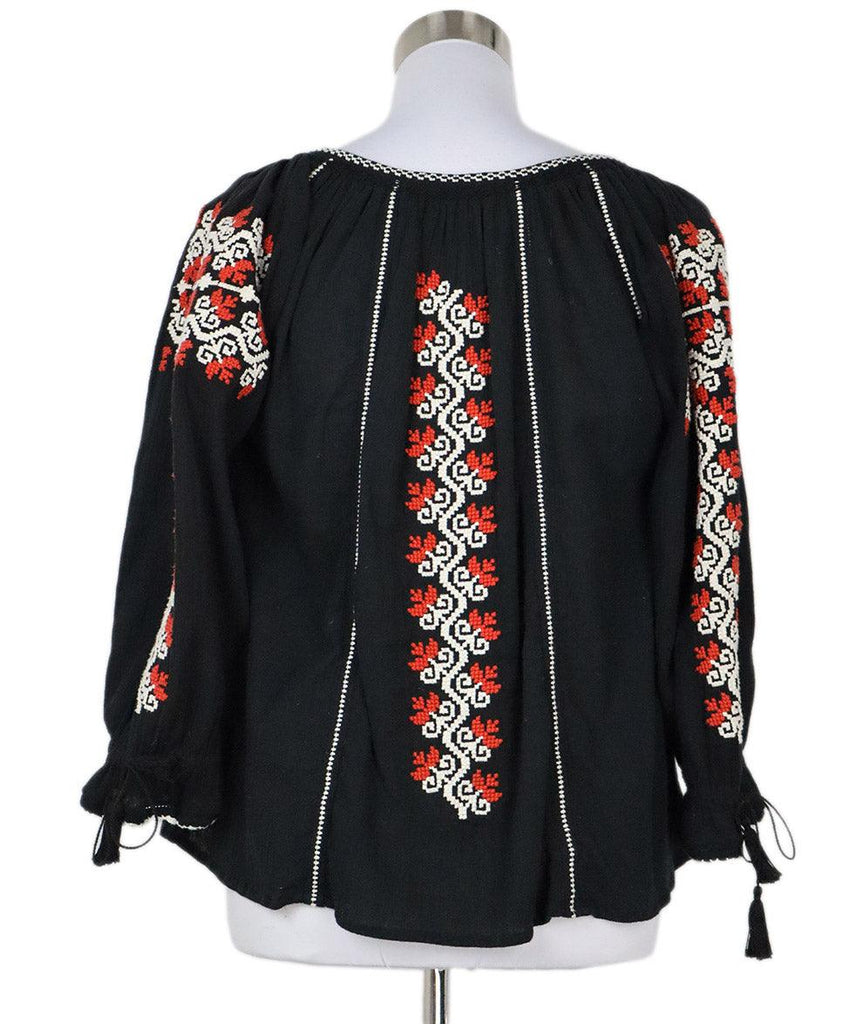 Ulla Johnson Black Cotton Embroidered Blouse sz 4 - Michael's Consignment NYC