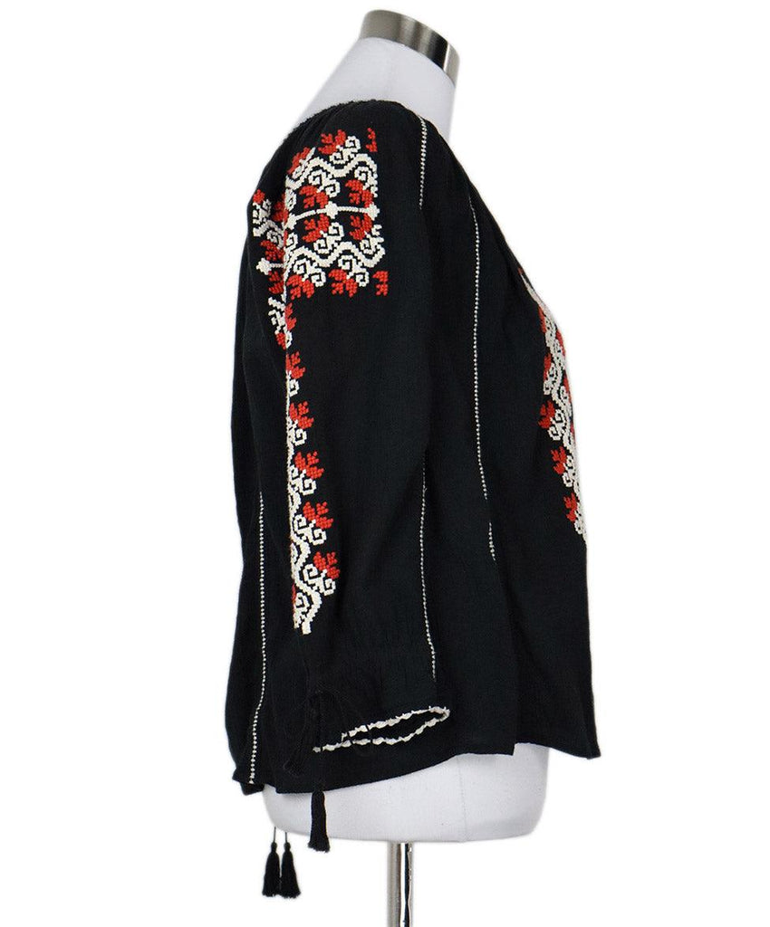Ulla Johnson Black Cotton Embroidered Blouse sz 4 - Michael's Consignment NYC