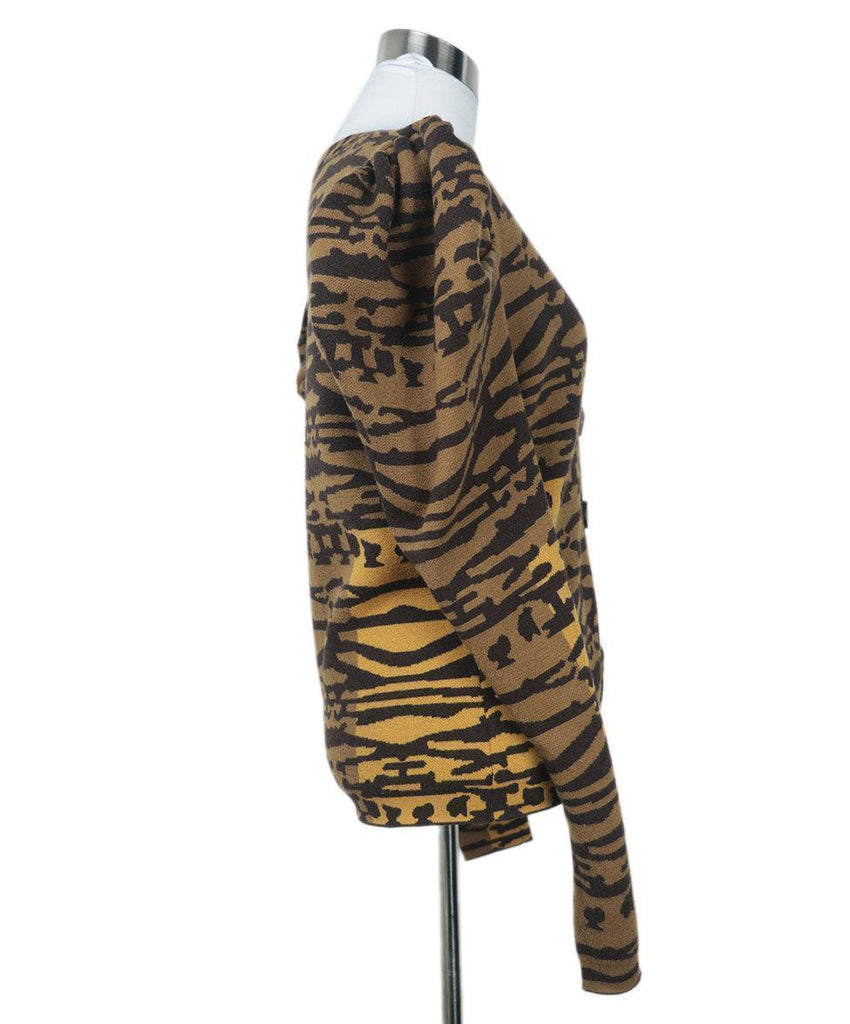 Ulla Johnson Yellow & Brown Print Cardigan sz 6 - Michael's Consignment NYC