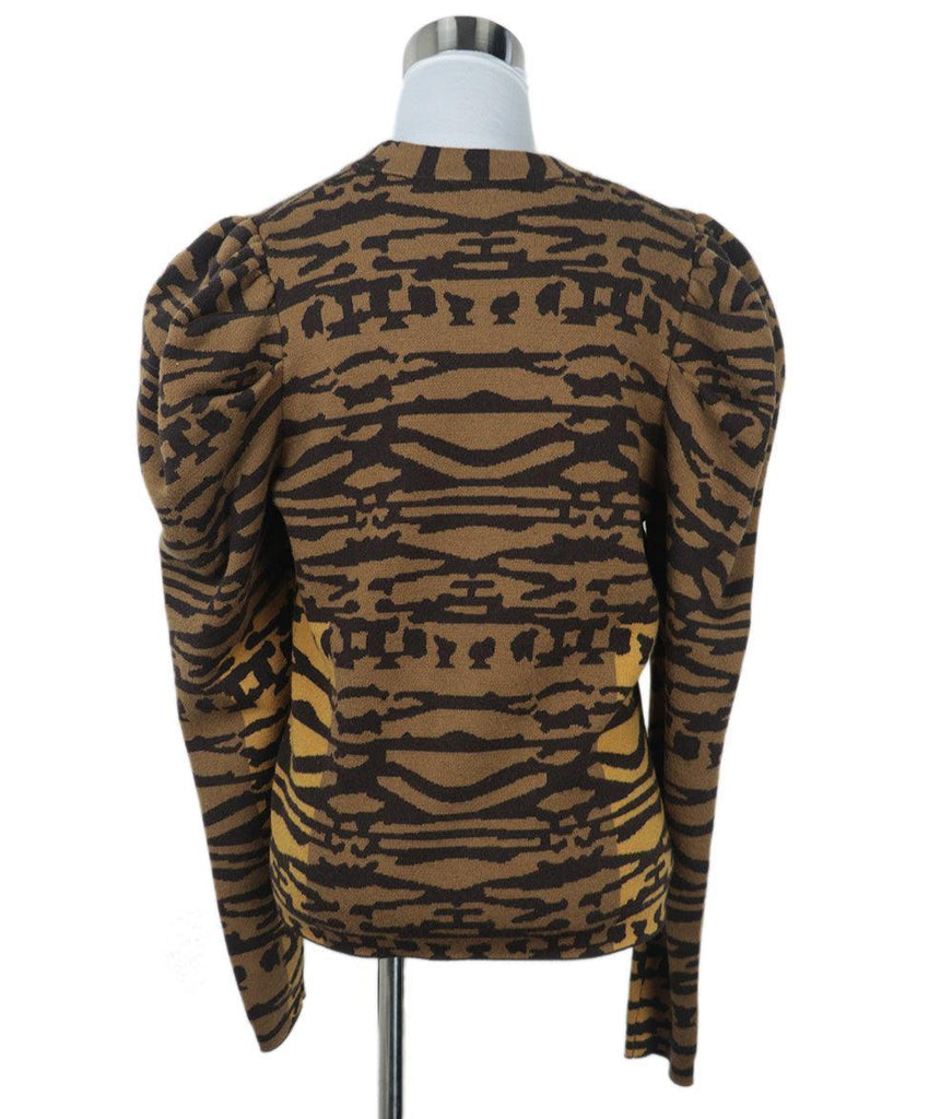 Ulla Johnson Yellow & Brown Print Cardigan sz 6 - Michael's Consignment NYC