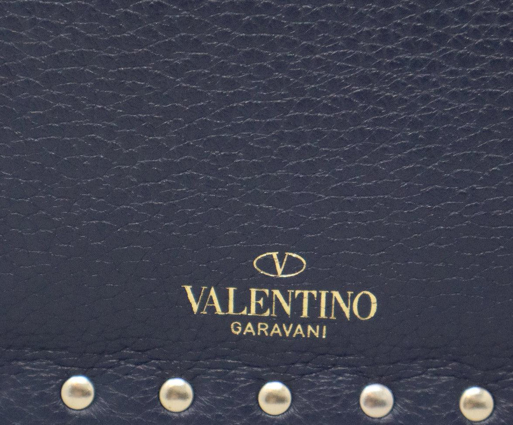 Valentino Navy Blue Leather Studded Clutch - Michael's Consignment NYC