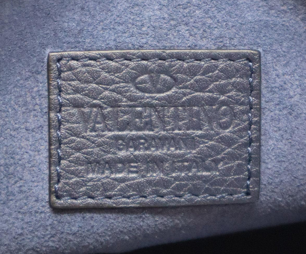 Valentino Navy Blue Leather Studded Clutch - Michael's Consignment NYC