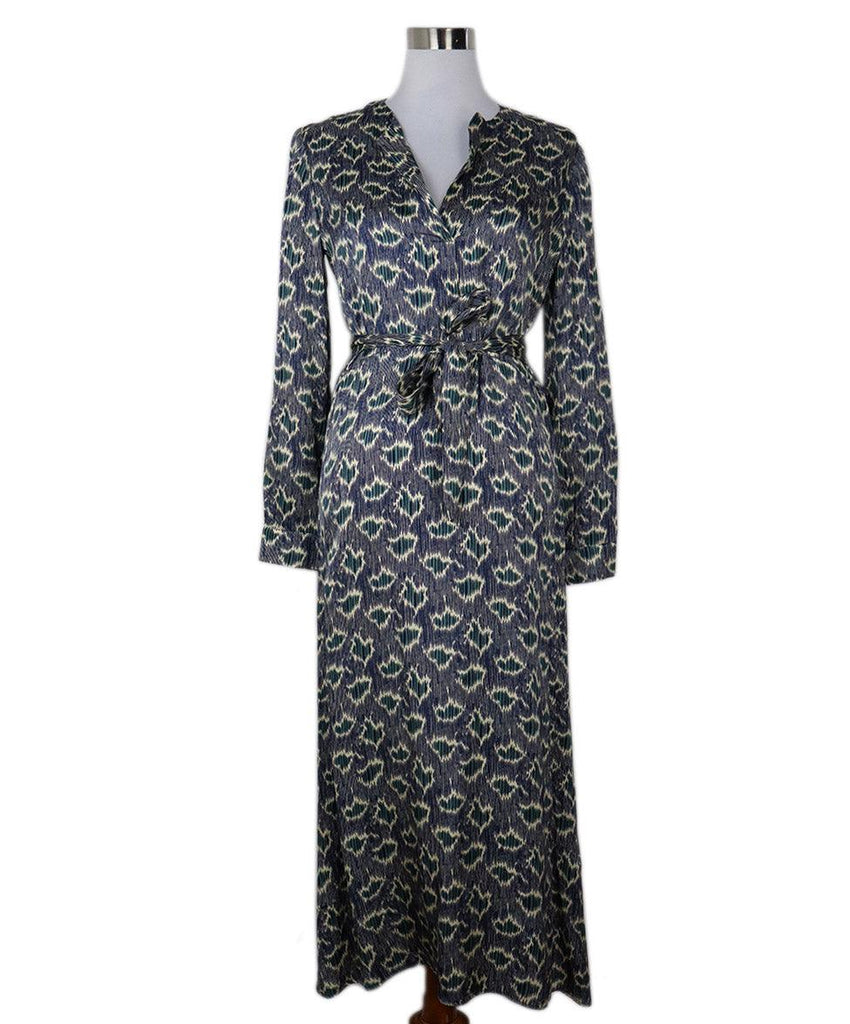 Vanessa Bruno Blue & Green Print Dress sz 8 - Michael's Consignment NYC