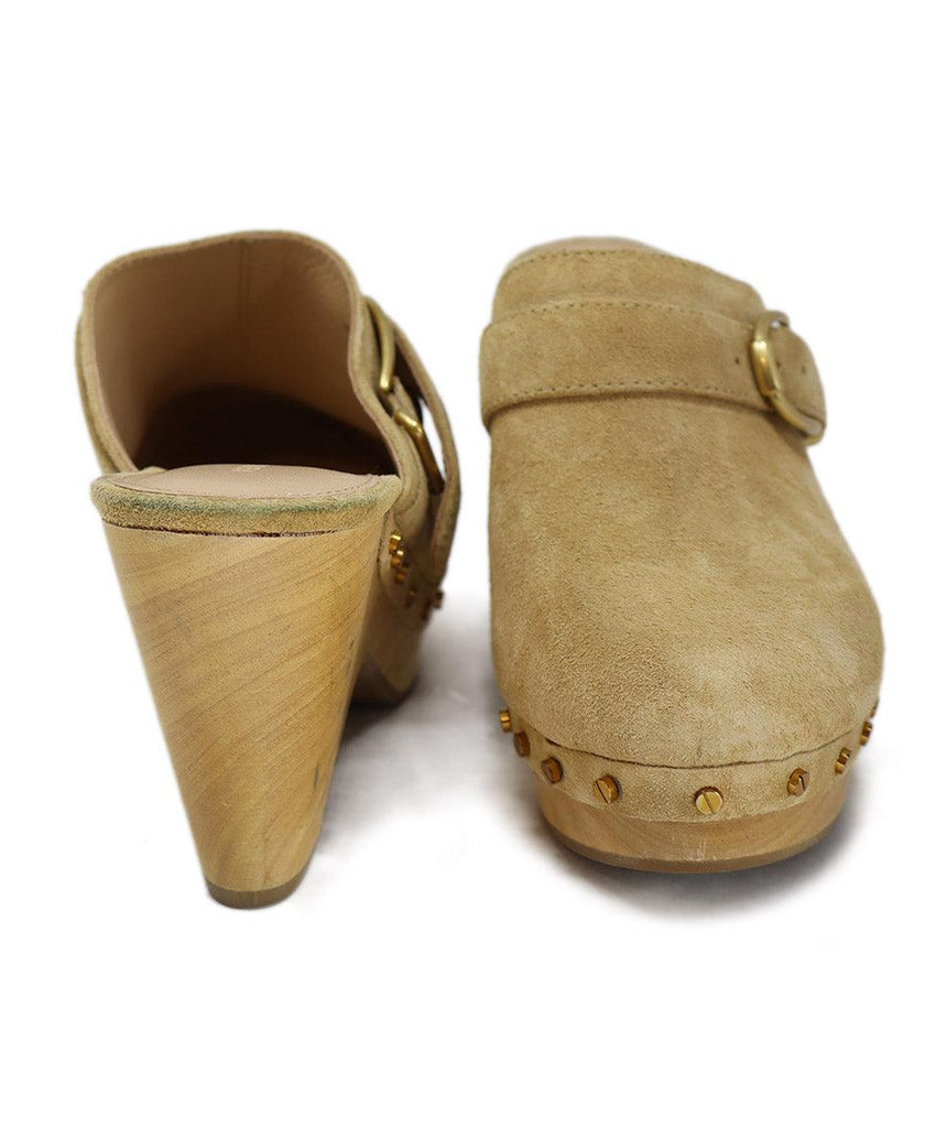 Veronica Beard Beige Suede Wood Clogs sz 7 - Michael's Consignment NYC