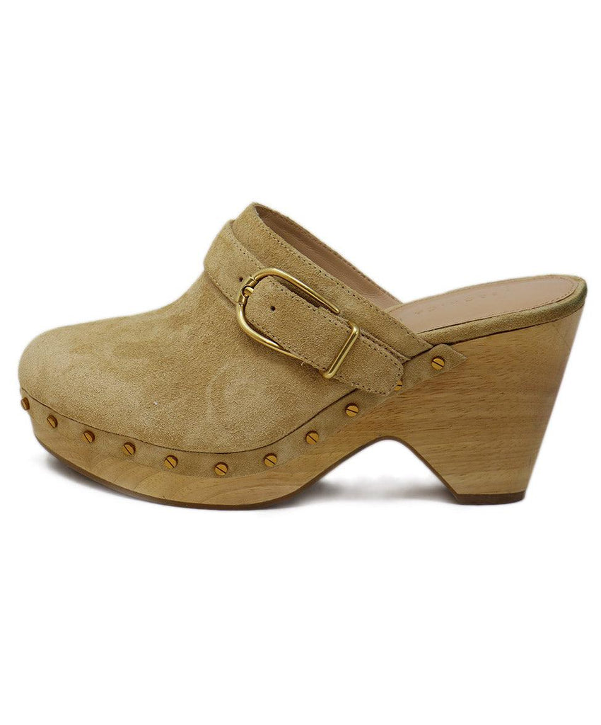 Veronica Beard Beige Suede Wood Clogs sz 7 - Michael's Consignment NYC