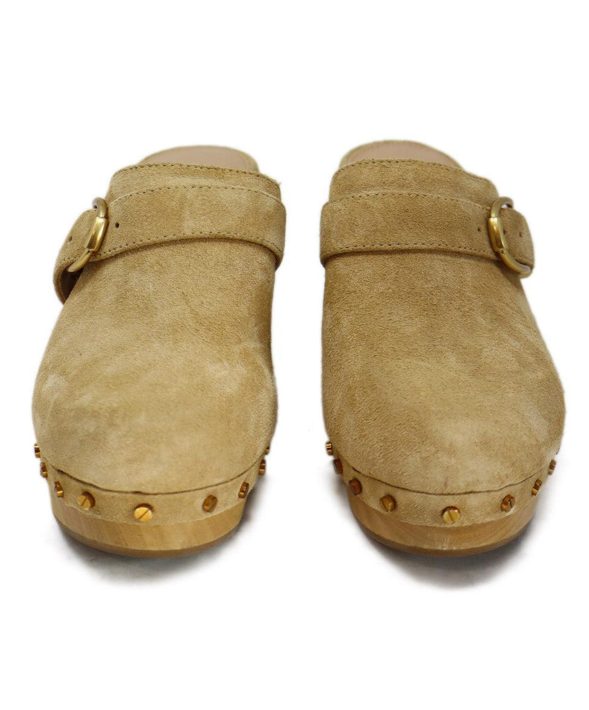 Veronica Beard Beige Suede Wood Clogs sz 7 - Michael's Consignment NYC