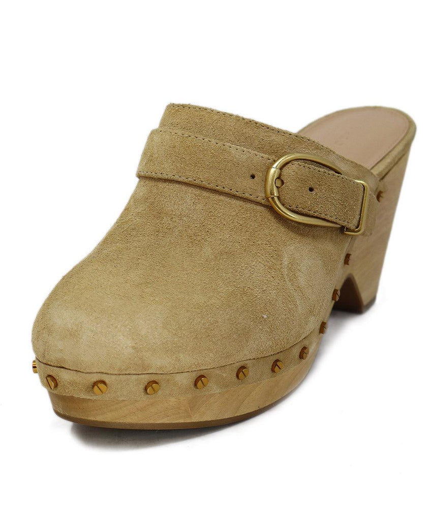 Veronica Beard Beige Suede Wood Clogs sz 7 - Michael's Consignment NYC