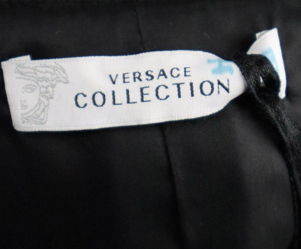 Versace Black & Brown Print Wool Coat sz 4 - Michael's Consignment NYC