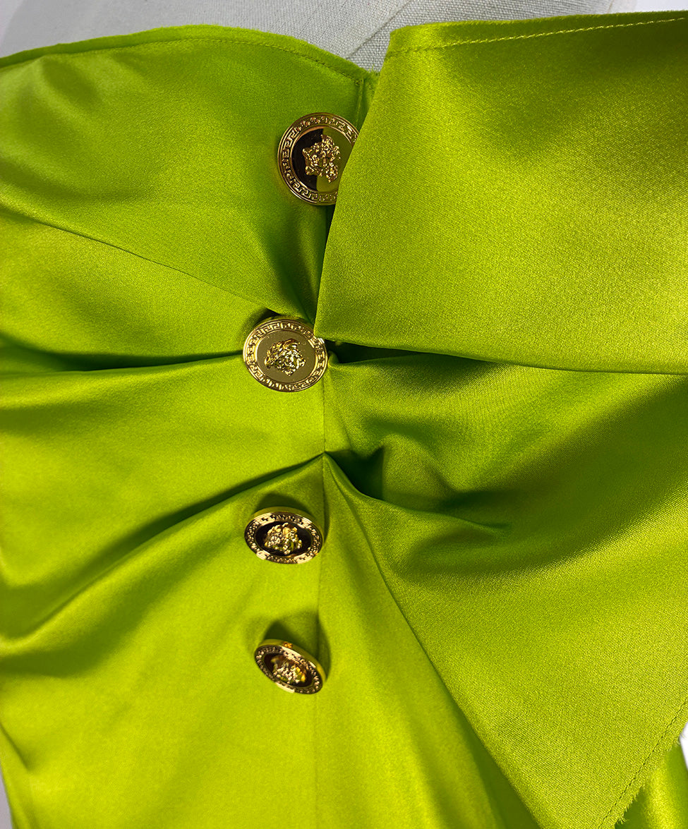 Versace Green Viscose Silk Dress sz 10
