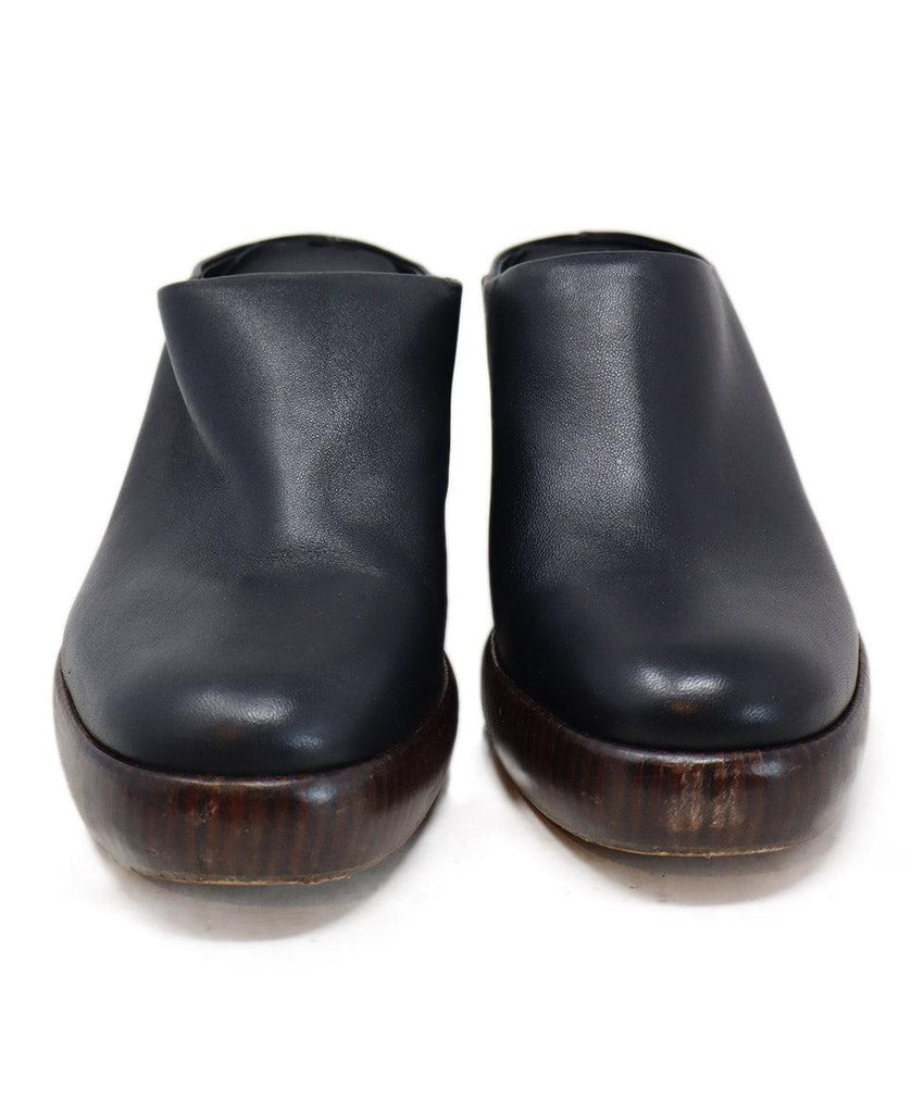 Vince Black Leather & Wood Heeled Mules sz 9.5 - Michael's Consignment NYC