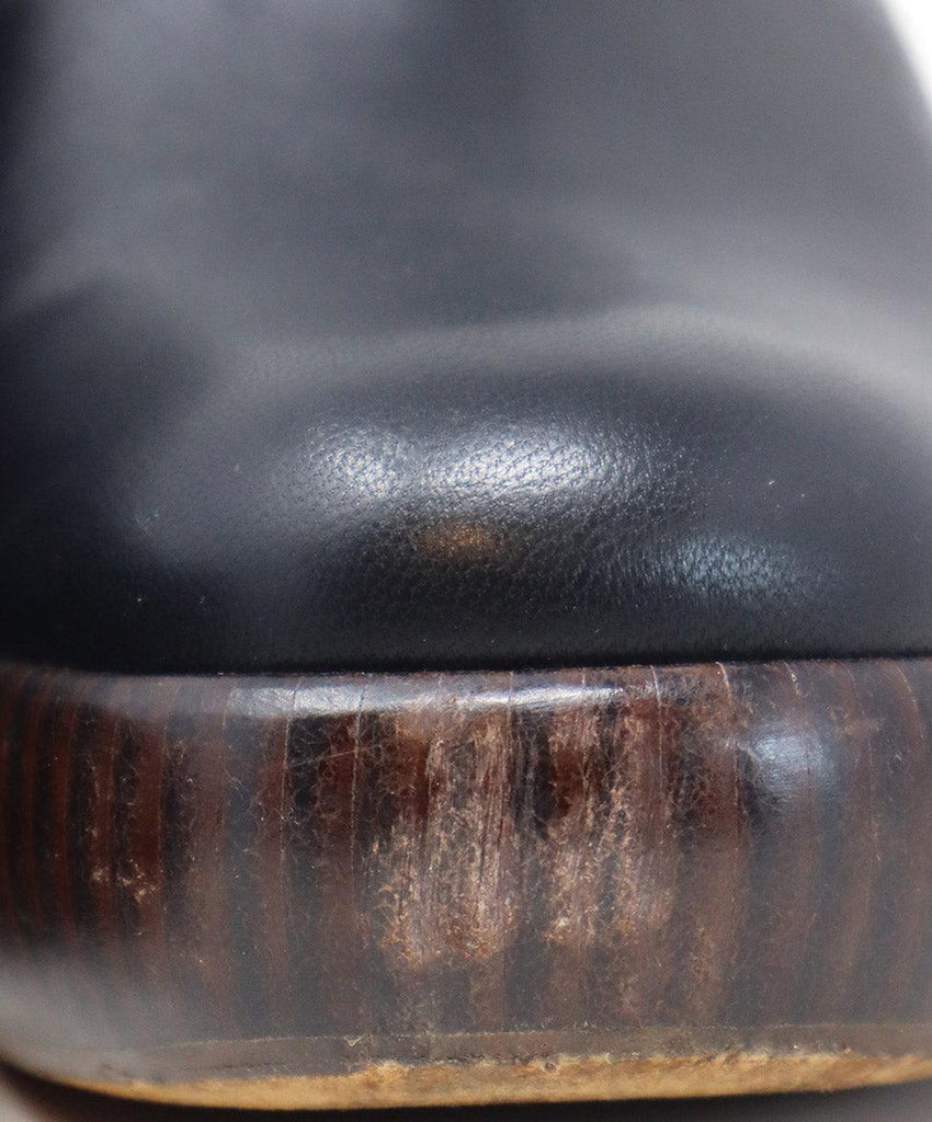 Vince Black Leather & Wood Heeled Mules sz 9.5 - Michael's Consignment NYC