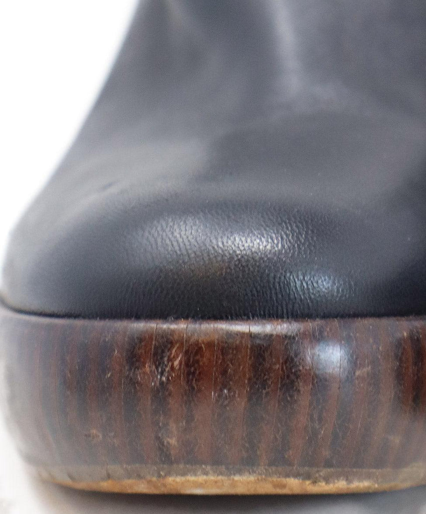 Vince Black Leather & Wood Heeled Mules sz 9.5 - Michael's Consignment NYC