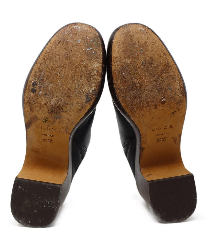 Vince Black Leather & Wood Heeled Mules sz 9.5 - Michael's Consignment NYC