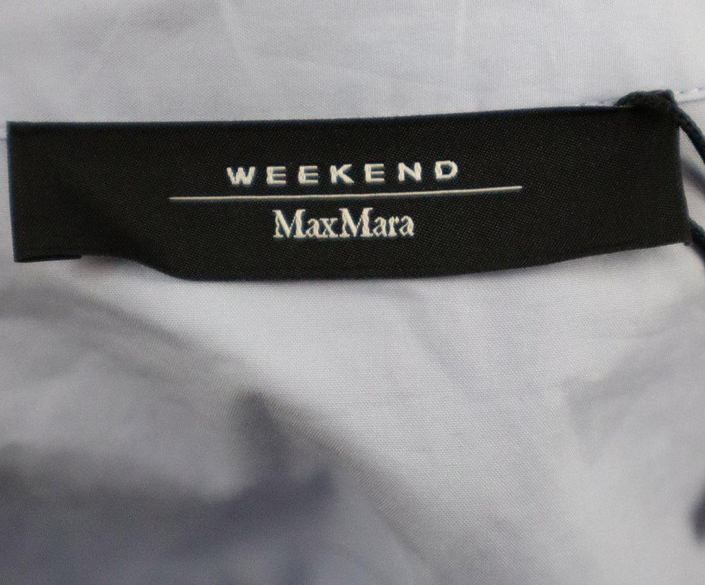 Weekend by Max Mara Embroidered Blue & White Shirt sz 4 - Michael's Consignment NYC