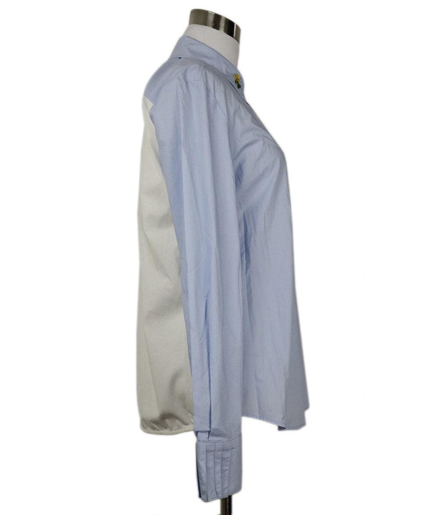 Weekend by Max Mara Embroidered Blue & White Shirt sz 4 - Michael's Consignment NYC