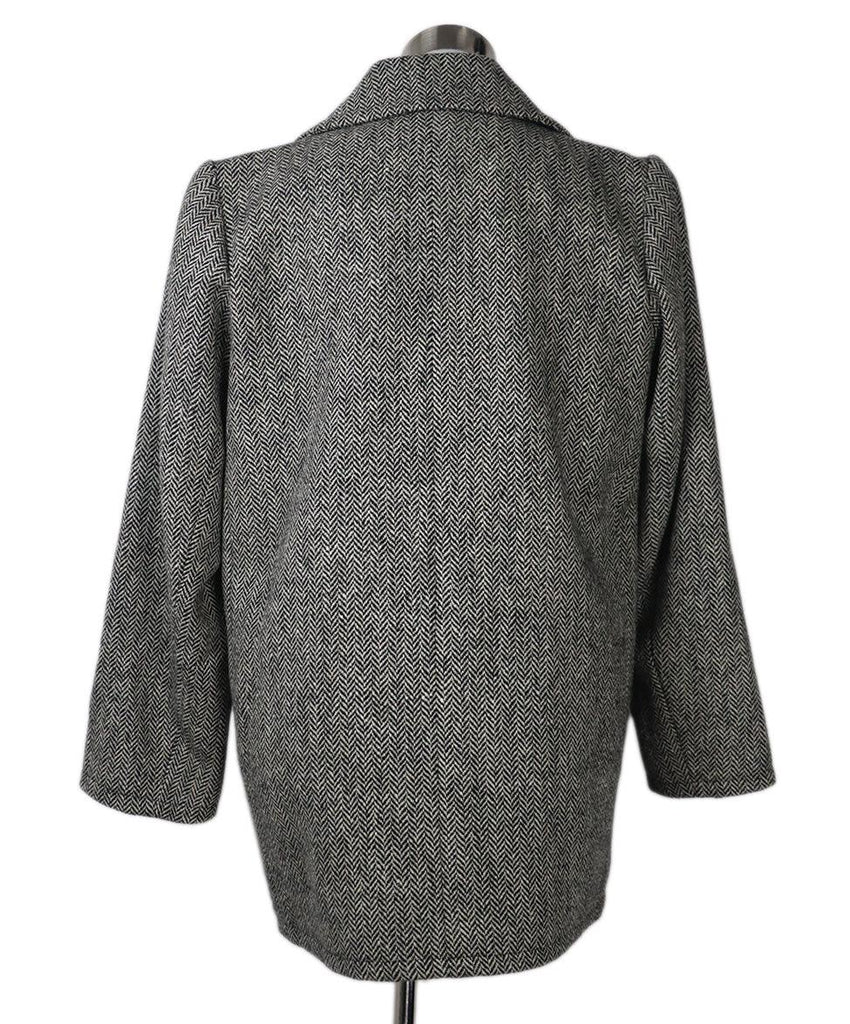 YSL Vintage B&W Herringbone Coat sz 6 - Michael's Consignment NYC