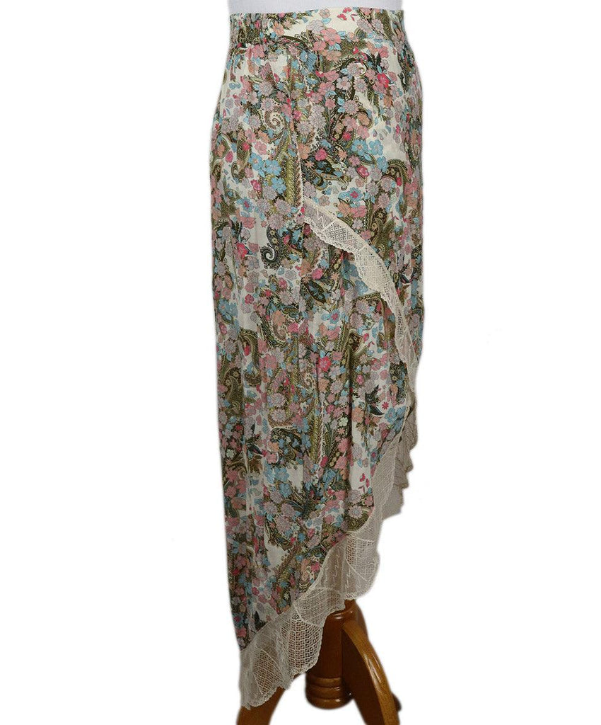 Zadig & Voltaire Floral Print Lace Trim Skirt sz 0 - Michael's Consignment NYC