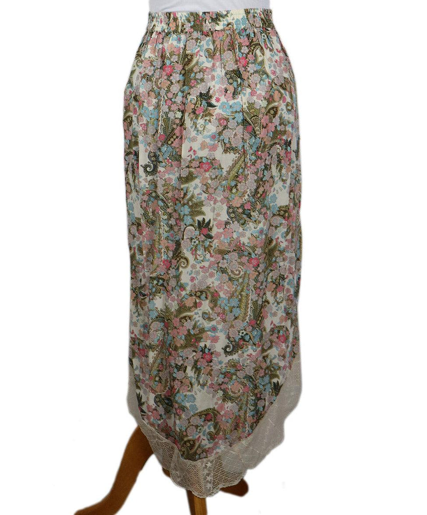 Zadig & Voltaire Floral Print Lace Trim Skirt sz 0 - Michael's Consignment NYC