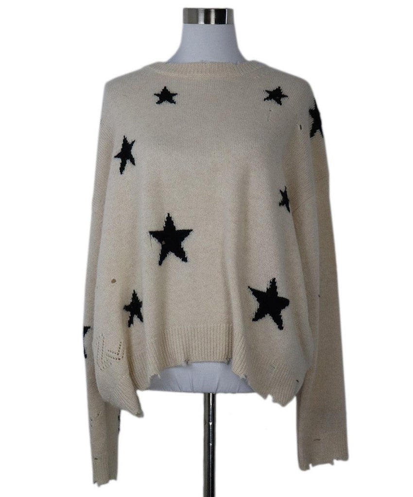 Zadig & Voltaire Ivory & Black Cashmere Sweater sz 8 - Michael's Consignment NYC