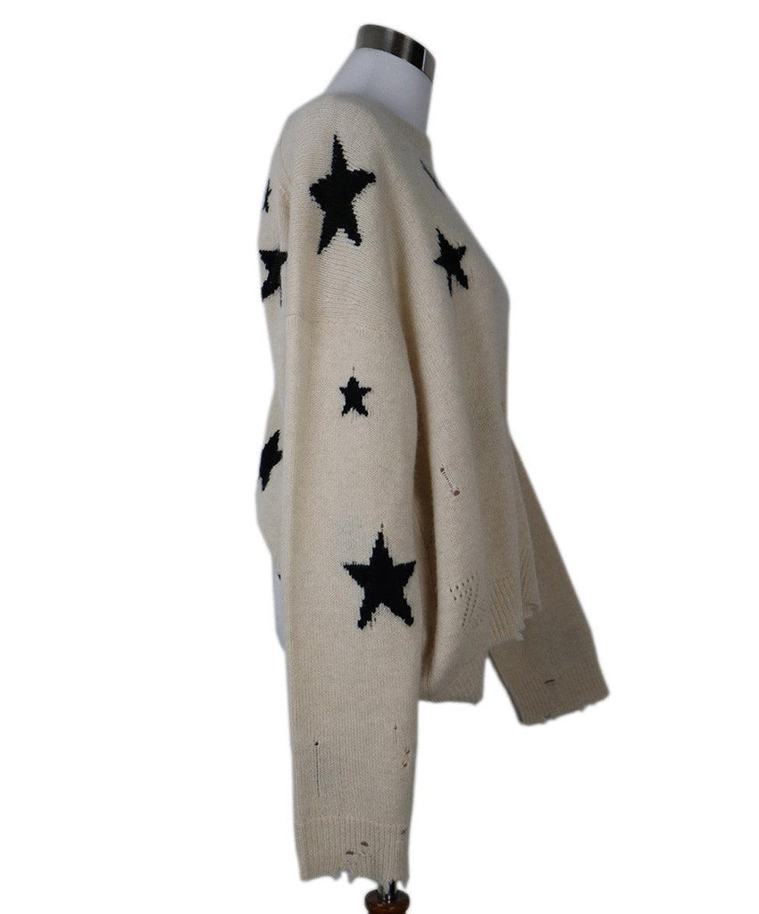 Zadig & Voltaire Ivory & Black Cashmere Sweater sz 8 - Michael's Consignment NYC
