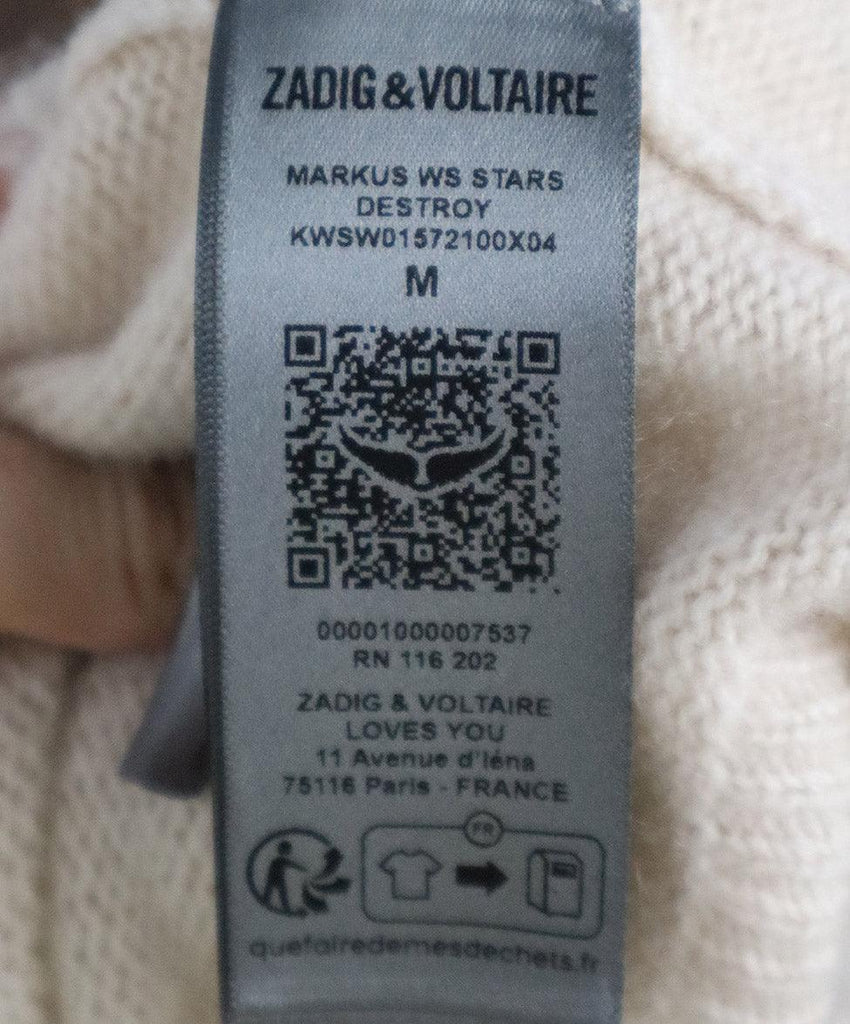 Zadig & Voltaire Ivory & Black Cashmere Sweater sz 8 - Michael's Consignment NYC