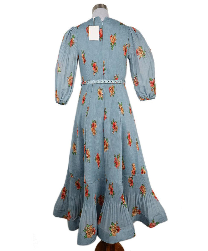 Zimmerman Blue Floral Print Pleated Dress sz 0 - Michael's Consignment NYC